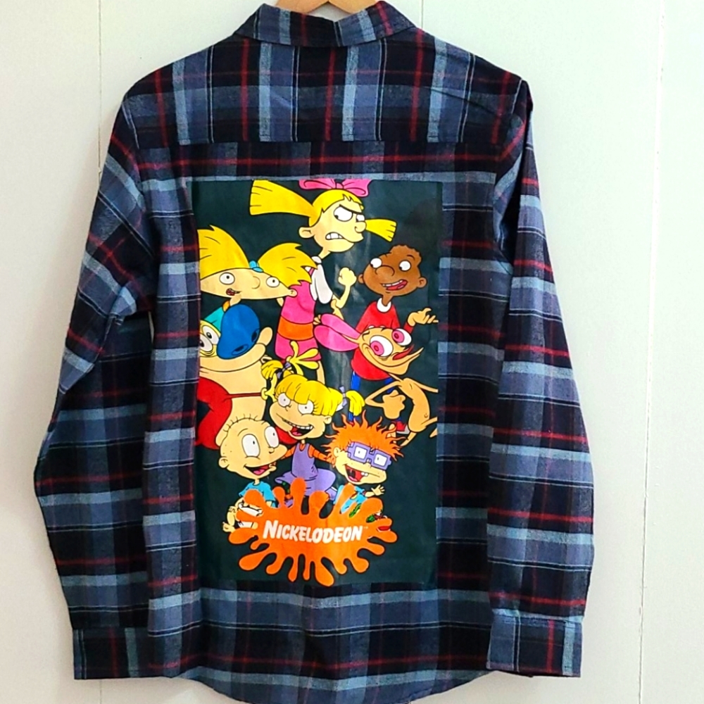 Nickelodeon Button Down Rugrats Flanel Shirt sz M
